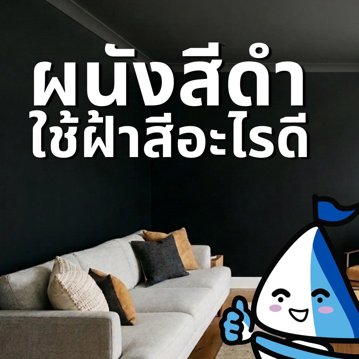 ผนังสีดำ ใช้ฝ้าสีอะไรดี?
