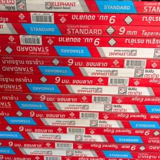 แผ่นยิปซัมชนิดธรรมดา ตราช้าง 9 มม. ขอบลาด ขนาด 120 x 240 ซม.